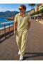 Men's Half Zip Polo Collar T-Shirt and Pants 2-Piece Combination - 2
