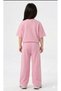 Girls' New York-Usa Printed T-Shirt Baggy Loose-Leg Sweatpants Set - 2