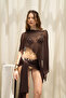 Vieste Asymmetrical Slim Brown Knitwear Crop - 6
