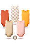 100% Organic Cotton Snap Fastener Sleeveless Baby Bodysuit 5-Pack - 2