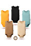 100% Organic Cotton Snap Fastener Sleeveless Baby Bodysuit 5-Pack - 2