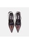 Women's Bitter Brown Colored Stone Slingback Leather Stiletto - 8