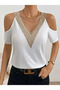 Trend V-Neck Off-The-Shoulder Cool Women's Blouse - 4