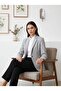 Women's Gray Striped Comfort Fit Blazer Jacket – Comfortable Fit - 5