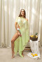 Minori Tied Green Knitwear Pareo Shawl - 2