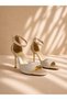 Women's Stone Embellished Satin Ankle Strap Engagement Henna Wedding Girl Request Steel Thin Heeled Evening Dress Shoes - 3