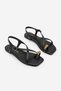 Women's Flat Toe Cross Ankle Strap Flip-Flop Buckle Daily Sandals Dorvilo Black - 5