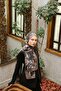 Allure Lily Pattern Shawl - Mink-Brown