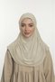 Practical Hijab Sandy Shawl - Ready-To-Wear Turban Hijab Scarf Prayer Cover-Cream