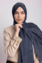 شال فاها سفاري منقوش ذو وجهين - أزرق داكن ورمادي - 4