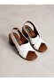 Rovena White Heeled Women's Sandals - 2