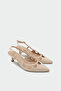 Bunny Low-Cut Detailed Women's Leather Heeled Shoes