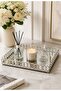 Silver Decorative Tray with Mirrored Ring Detail Large (27X40)