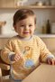 100% Organic Cotton Embroidered Long Sleeve Food and Activity Bib Animal 1-3 Years Old