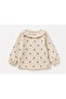 100% Cotton Girls' Floral Patterned Ruffle Collar Long Sleeve Blouse - 8