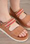 Ethnic Detailed Tan Daily Comfort Sandals Thick Sole - 2