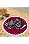 Red Checkerboard Background Zebra Patterned 150 cm Round Beach Towel