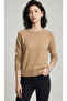 Women's Camel Crewneck Regular Sleeves Basic Mercerized Knit Sweater Yy101371 - 2