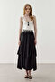 Flounced Draped Skirt Black
