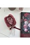 Plush Bow Detailed Mini Bag Accessory & AirPods Bag Keychain Claret Red - 4