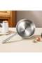 Stainless Steel Non-Stick Frying Pan 23cm | Multi-Layer Composite Base | Long Stainless Steel Handle | Induction & Gas Compatible | Oven Safe Polished Steel Skillet for Home, Hotel & Restauran