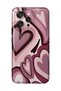 Oppo Reno 15 / 15F Compatible Burgundy Heart Pattern Transparent Phone Case