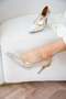 Miego Stone Detailed Women's Gold Heeled Shoes - 3