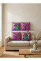 Set of 4 Bohemian Cushion Covers with Ethnic Horse and Tree of Life Pattern - 3