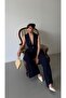 Women's Majeste Navy Blue Blazer Vest Wide Leg Pants Suit - 3