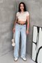 Women's High Waist Wide Leg Jean Pants - 6