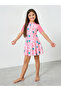 Girls Pink Llama Print Swimsuit with Front Zip - 2