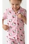 Girl's 4,5,6,7,8,9,10,11 Years Old Summer Pajama Set 30/1 Single Jersey 100% Cotton - 3