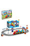 Educational Rail Train Set and Station Playset - 18+ Months Moving Blocks 61 Pieces - 4