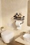 Black Adhesive Laminate Shelf Toilet Paper Holder Organizer - 3
