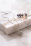 316L Steel Silver Color Marquise Cut Zircon Stone Lotus Flower Pendant Non Tarnish Antiallergic Women Necklace