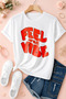 Women's Feel the Vibe Printed Oversize Comfortable Daily Use Combed Cotton T-Shirt - 2