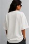 Women's Oversize T-Shirt Thick Textured 100% Cotton Wide Cut - 5