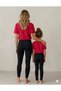 Mother Daughter Tights and T-Shirt Set T-Shirt Set 100% Cotton Flexible Comfortable Casual Sports Combination (Single Set Sold) - 2