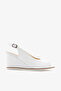 White Genuine Leather Women's Wedge Heeled Sandals - 5