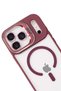 Ilkeshop iPhone 17 Pro Max Cover with Remim Lens and Magsafe Stand (140533) - Burgundy - 3