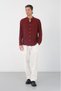 Men's Regular Fit Judge Collar Long Sleeve Linen Look Shirt - 6