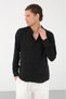 Men's Regular Fit Judge Collar Long Sleeve Linen Look Shirt - 6