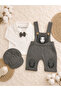 Teddy Bear Embroidered Baby Boy Stylish Salopet, Bow Tie Bodysuit and Cap Hat 3-Piece Set 0-12 Months