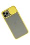 Ilkeshop New iPhone 11 Pro Max Case Palm Frosted Camera Sliding Silicone (103848) - Yellow - 2