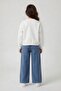 Ecru Stone Bow Patterned Badili Jean Pants and Top Set for Girls 24157 - 7