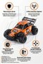 2.4Ghz High Speed Metal Alloy Rc Remote Control Off-Road Car Off-Road 60 Meters Range 3+ Years Old Blue - 2