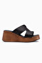 Gerdh Genuine Leather Black Wedge Heeled Women's Slippers - 2