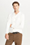Men's Ecru Standard Fit Regular Cut Shirt Collar Jacquard Knitwear Cardigan - 3