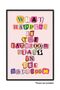 ALAYRA Centiza 12" x 18" - What Happens In The Bathroom, Stays In The Bathroom Canvas Poster Unframed, Pink Preppy Aesthetic Room Decor, Funny Room Decor for Girl, Bathroom Decor45.7X30.5 CM - 3