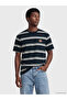 Esvab • Modern & Distinctive Zero Roba Collar Striped Embroidered Men's T-Shirt - 2